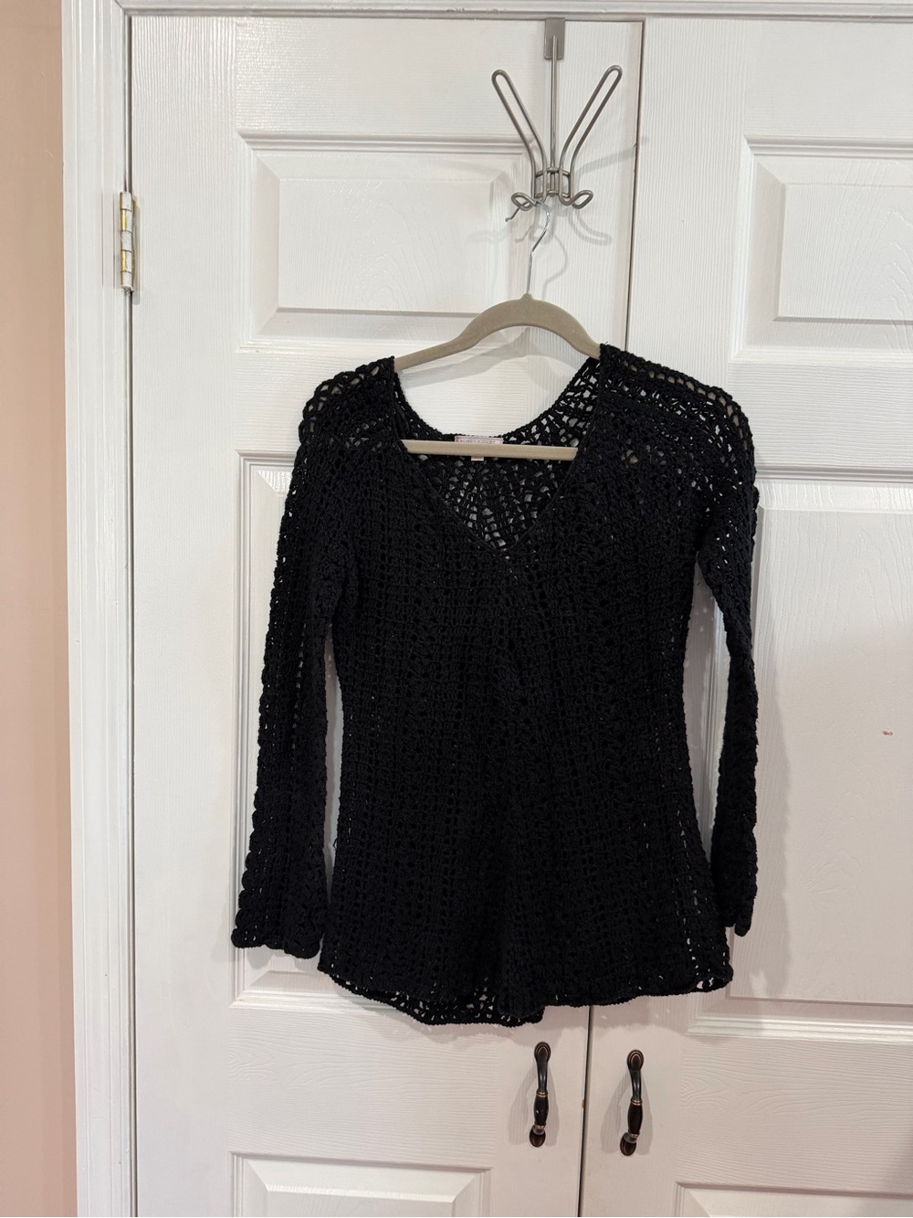 Romeo & Juliet Black Crochet Long Sleeve